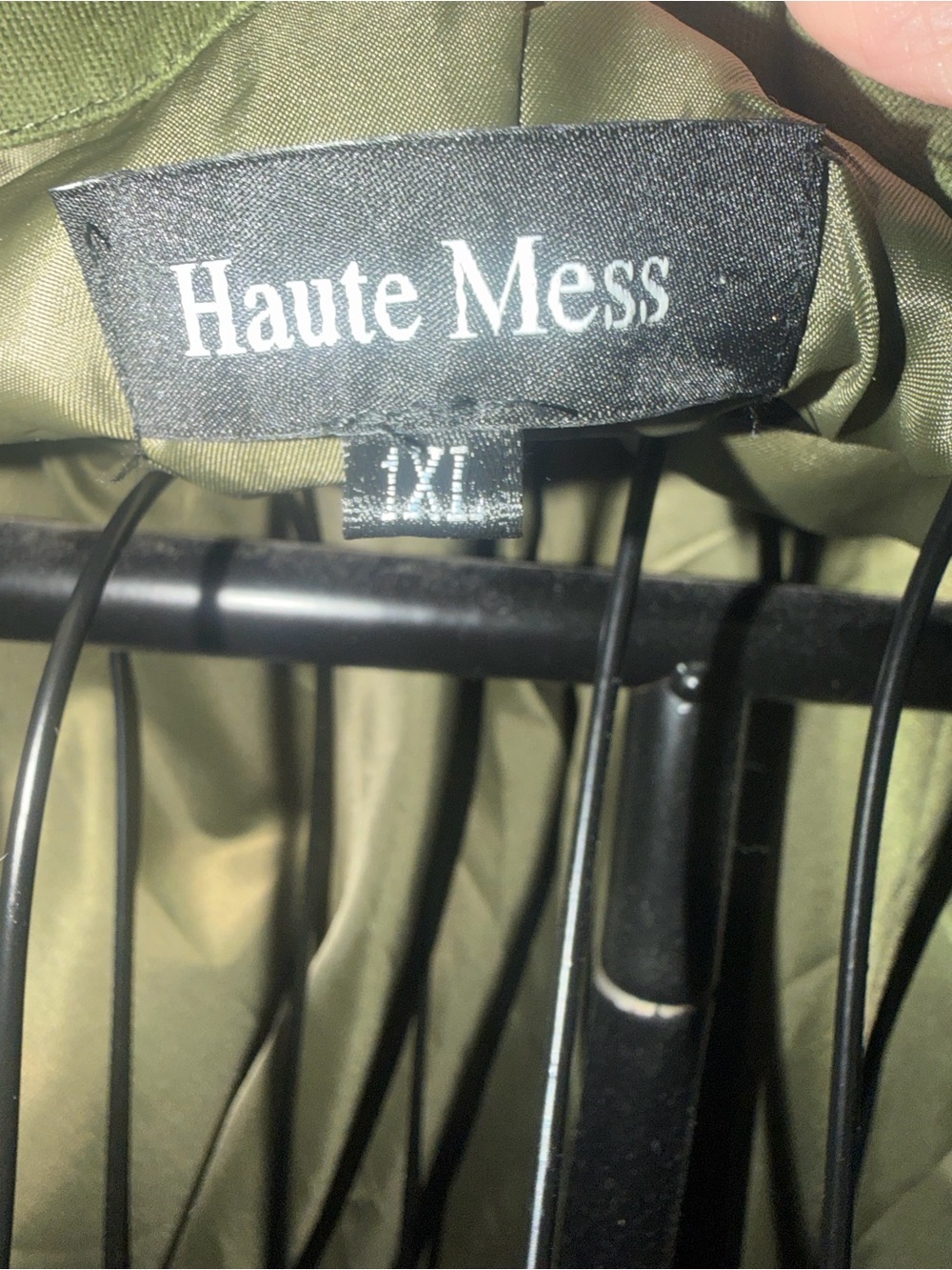 Sequin Camo Button-Front Jacket with Olive Trim - 1X - New - Picture 3 of 3